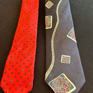 Halston Black Tie with Red and Green Patterns and red 2 for 1